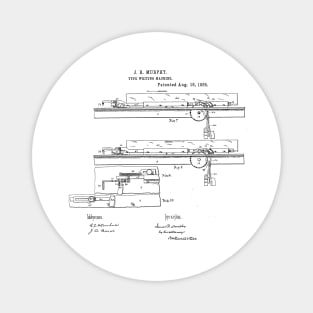 Type Writing Machine Vintage Patent Hand Drawing Magnet